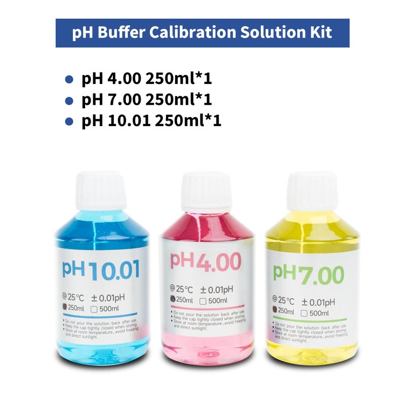 ONiLAB Instruments pH Calibration Buffer Solution Kit (7.00, 4.00, 10.01), 250ml Each - Image 2